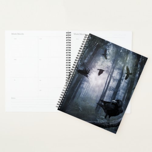 Misty Forest Crows Spiral Planner