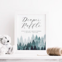 Misty Forest Diaper Raffle Sign