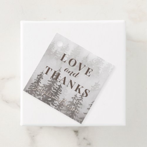 Misty Forest Gray Thank You  Favor Tags
