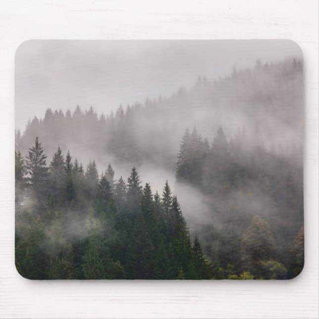 Misty Forest in the Mountains Mouse Pad (Front)
