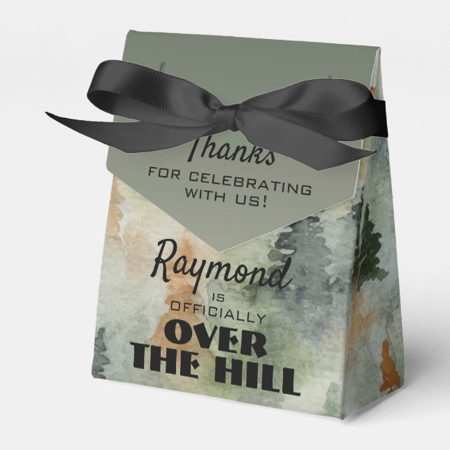 Misty Forest Masculine Birthday Party Favor Box (Front Side)