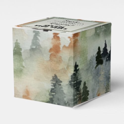 Misty Forest Masculine Birthday Party Favor Box