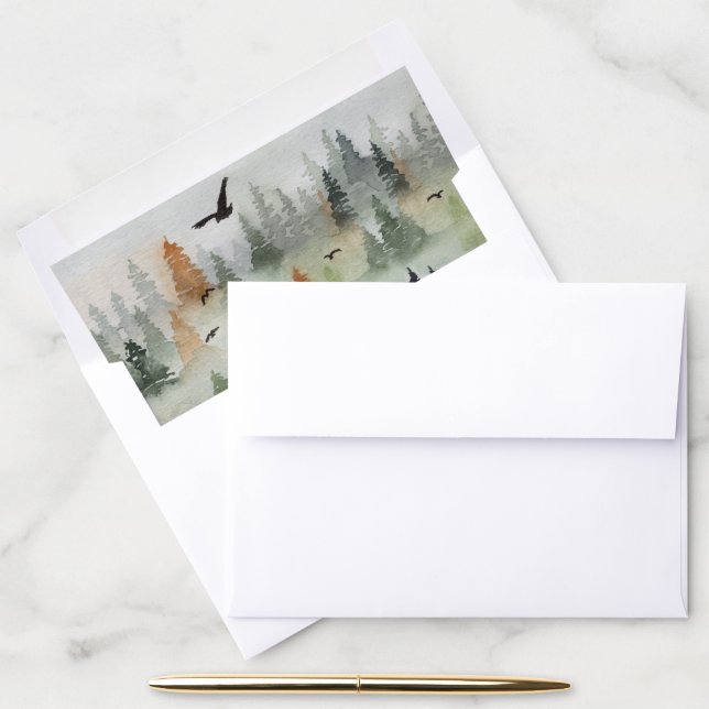 Misty Forest Masculine Envelope Liners (Desk)