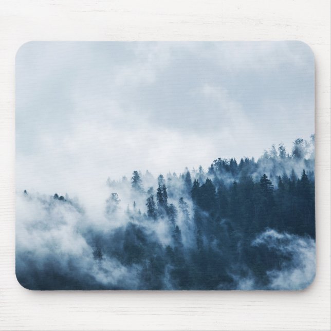 Misty Forest Mountain Mouse Pad (Front)