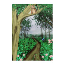 Misty Forest Path Acrylic Art