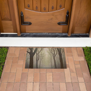 Misty Forest Path: Eerie Beauty Fiber Doormat
