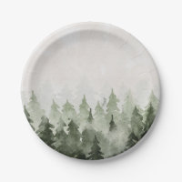 Misty Forest Pine Trees