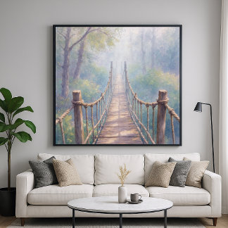 Misty Forest Rope Bride - Impressionistic Art Poster