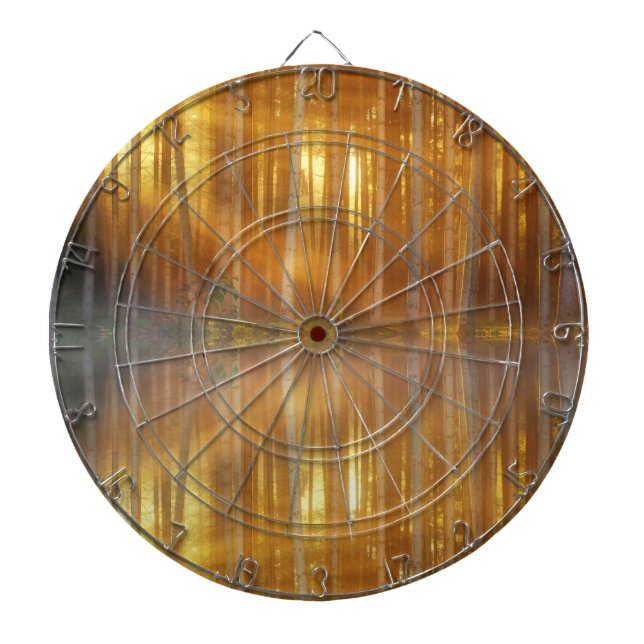 Misty Forest Scene Dart Board (Front)