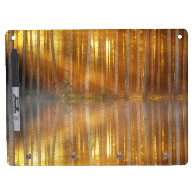 Misty Forest Scene Dry Erase Board With Keychain Holder (Front)