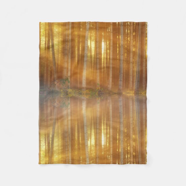 Misty Forest Scene Fleece Blanket (Front)