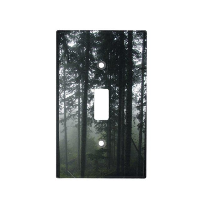 Misty Forest Tree-lovers Nature Photo Light Switch Cover (Front)