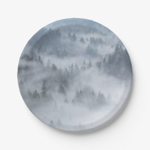 Misty Forest Valley Paper Plates