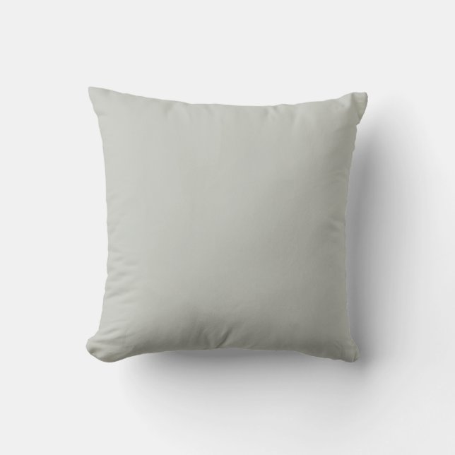 Misty Gray Green Solid Color Throw Pillow (Front)