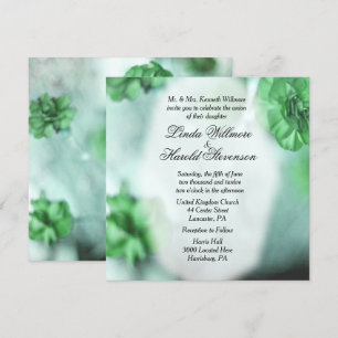 Misty Green Floral Wedding Invitations