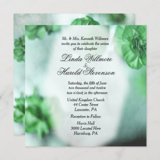Misty Green Floral Wedding Invitations