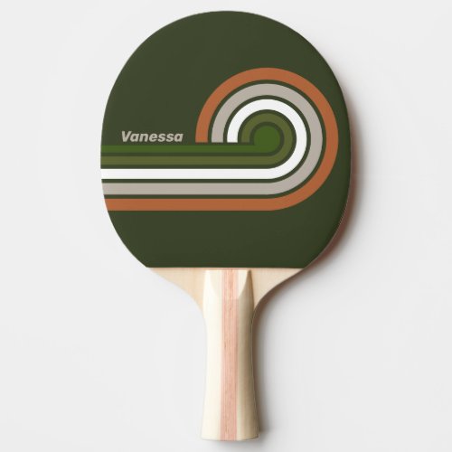 Misty Grove Curl Stripes with Name Ping Pong Paddle