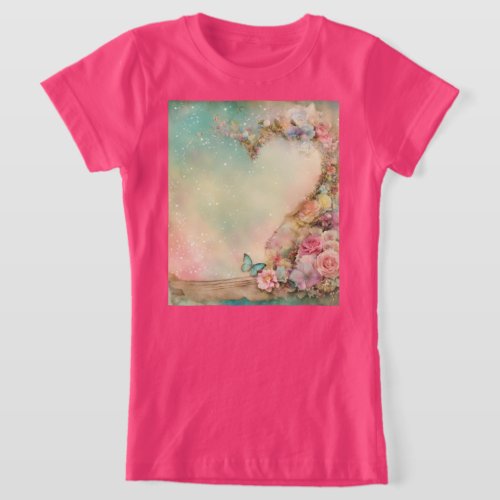 Misty Heart Dreamy Pastel T_Shirt Design