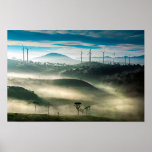 Misty Highlands Wind Farm Sri Lanka Poster