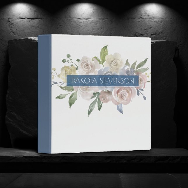 Misty Lake | Lovely Soft Dusty Floral Branding 3 Ring Binder (Creator Uploaded)