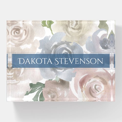 Misty Lake  Lovely Soft Dusty Hued Floral Custom Paperweight