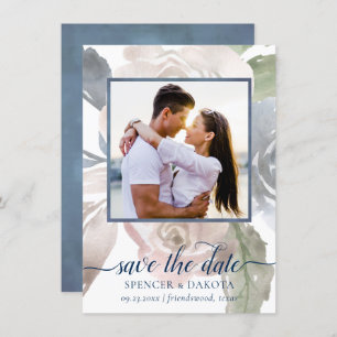 Misty Lake Lovely Soft Dusty Hued Floral Photo Save The Date