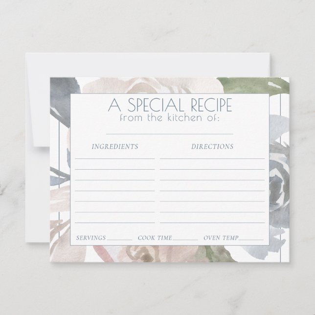 Misty Lake | Lovely Soft Dusty Hued Recipe Card (Front)