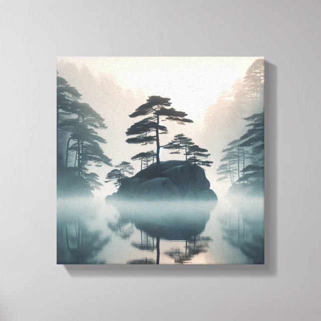 Misty Lake Tranquility Japandi Wall Decor (Front)