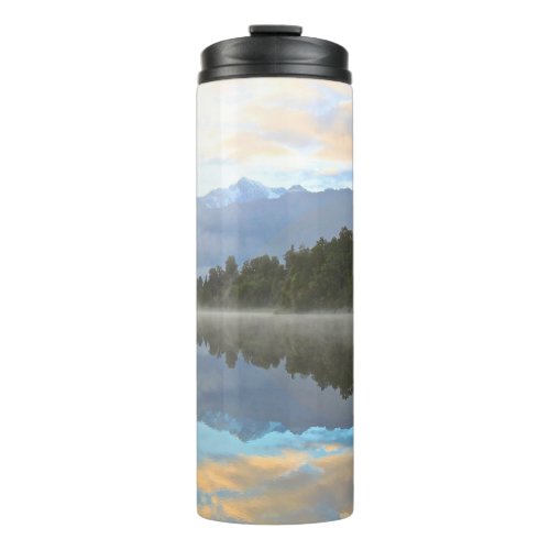 Misty Lake Trees Reflection Tranquil Nature Photo Thermal Tumbler