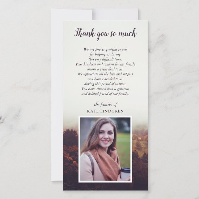 Misty Landscape - Photo - Sympathy Thank You Card (Front)