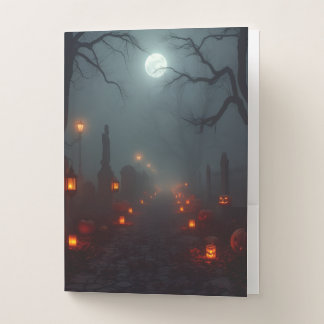 Misty Lantern Cemetery Halloween Folder