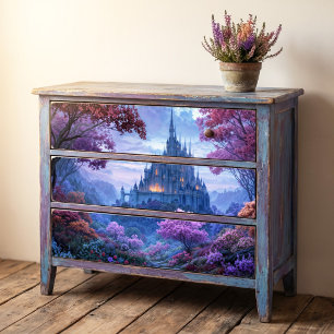 Misty Lavender Forest Gothic Castle Tissue Paper