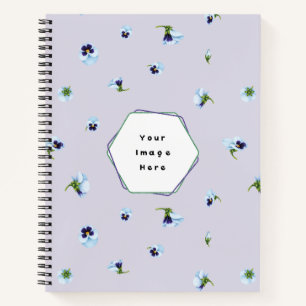 Misty Lavender Japanese Blue Purple Pansy Floral P Notebook