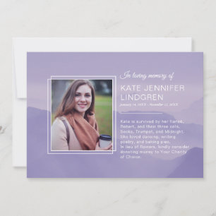 Misty Lavender Mountains - Photo - Loving Memory Announcement