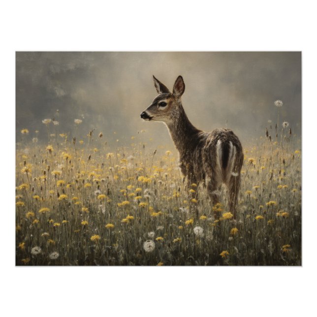 Misty Meadow Fawn Nature Print (Front)