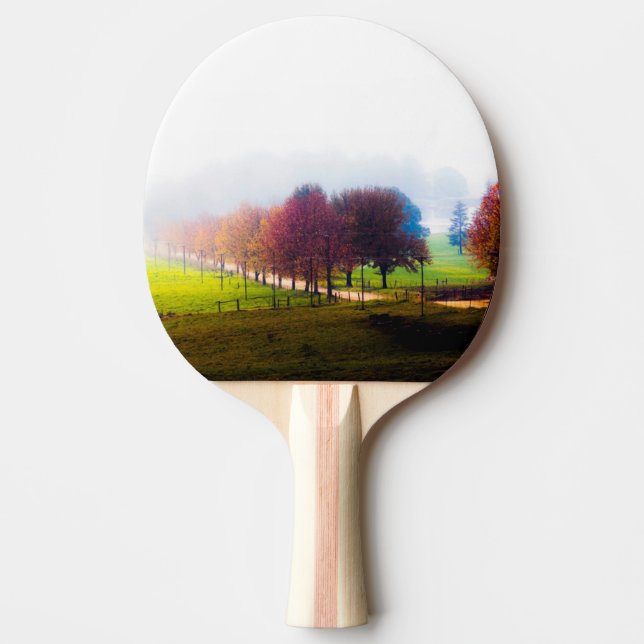 Misty meadow in autumn Ping-Pong paddle (Front)