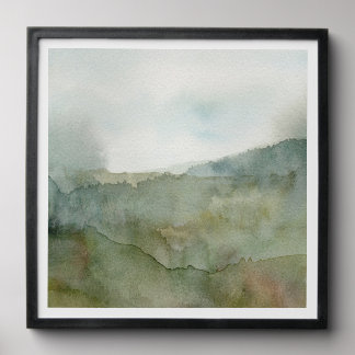 Misty Meadow Watercolor Landscape Peel And Stick Photo Tile