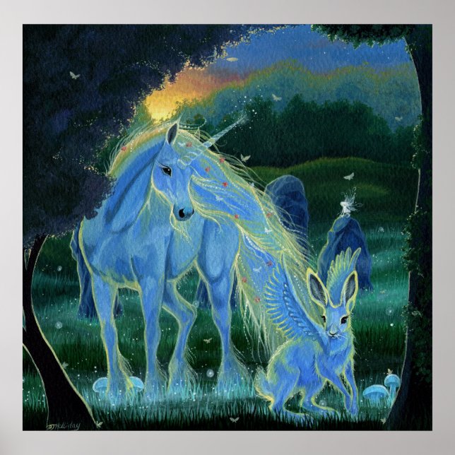 "Misty Midsummers Morning" Unicorn Canvas Print (Front)