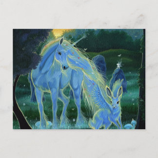 "Misty Midsummers Morning" Unicorn Postcard