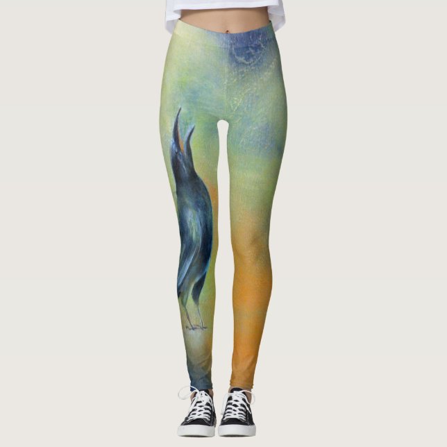 Misty Morning Crow Leggings (Front)