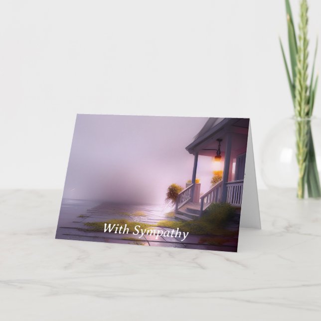 Misty Morning Front Porch Customizable Sympathy  Card (Front)