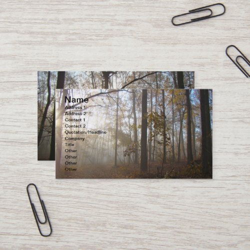 Misty Morning in the Forest Business Card Template