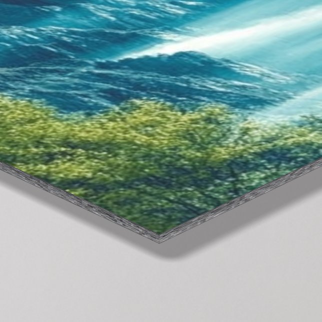 Misty Morning in the Mountains Acrylic Photo Tile (Detailed)