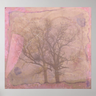 Misty Morning Trees Digital Art Poster