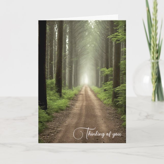 Misty Morning Woodland Path Card (Front)