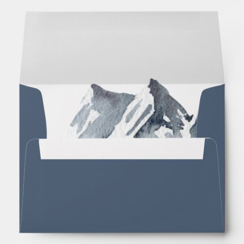Misty Mountain Blue Grey White Elegant Envelope