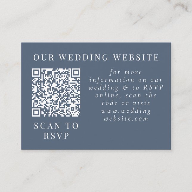 Misty Mountain Blue Grey White Elegant Web QR Enclosure Card (Front)