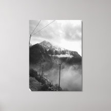 Misty Mountain Canvas Black & White Wall Decor
