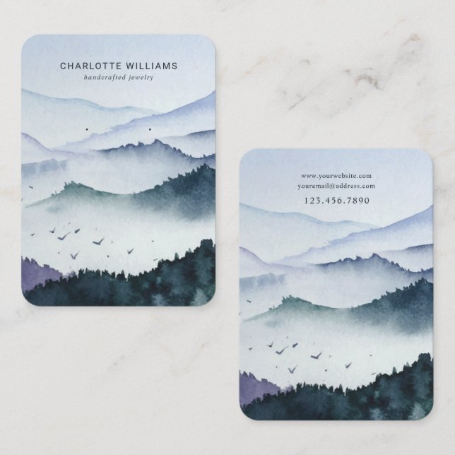 Misty Mountain Custom Jewelry Display Card (Front/Back)