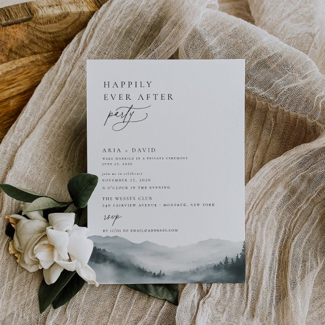 Misty Mountain Forest Happily Ever After Party Invitation (Creator Uploaded)